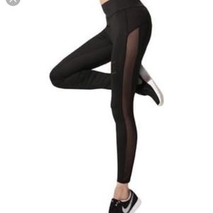 black mesh leggings